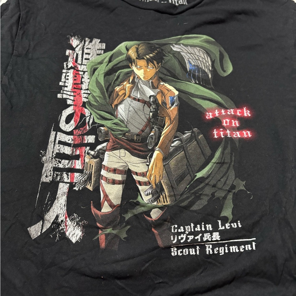 Ripple Junction Black Anime Graphic Tee